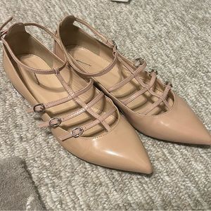 J crew flats 7 two tone nude pointed toe